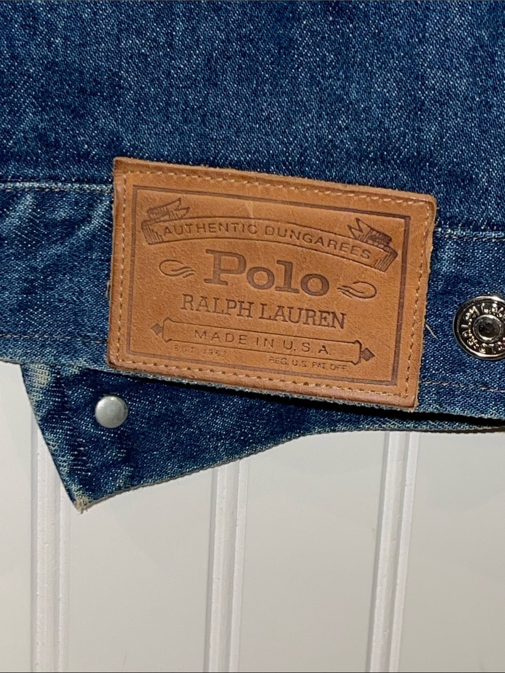 Polo by Ralph Lauren Indigo Denim Jacket with Tan Corduroy Collar - Picture 3 of 7